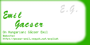 emil gacser business card