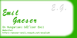 emil gacser business card